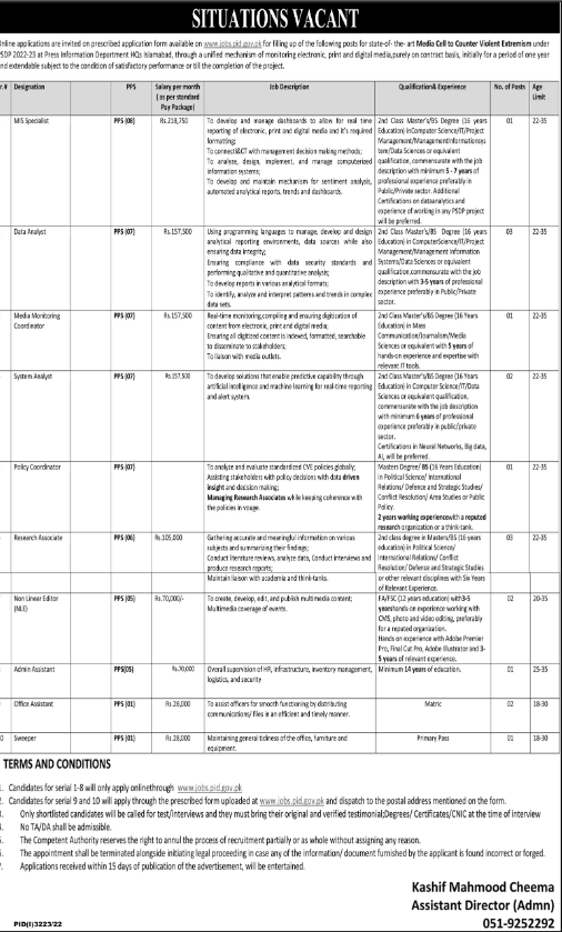 Press Information Department Jobs 2022