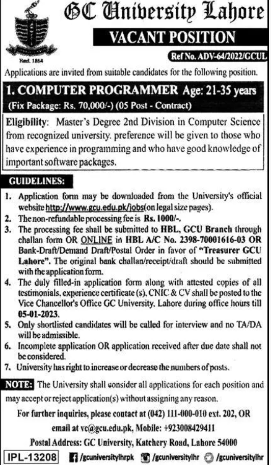 GC University Lahore Jobs 2022 (23) 