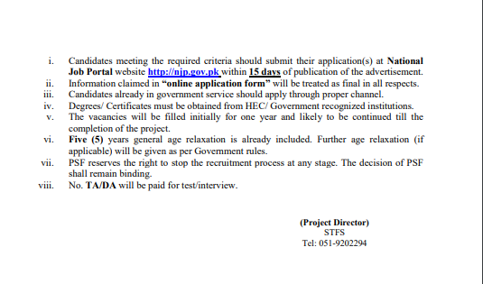 Pakistan Science Foundation Jobs 2022 