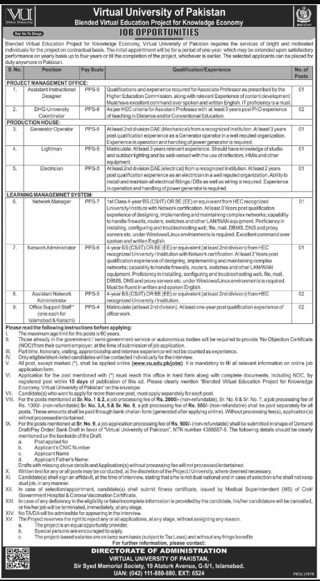 Virtual University jobs