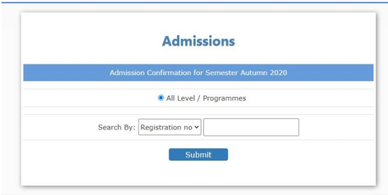 admission confirmation form