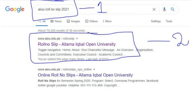 aiou roll no slip 2022