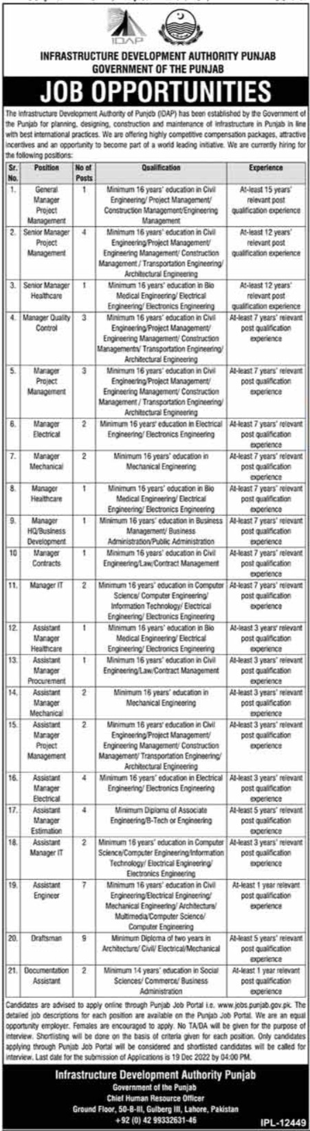 Infrastructure Development Authority (IDAP) Jobs 2022 – Apply Online