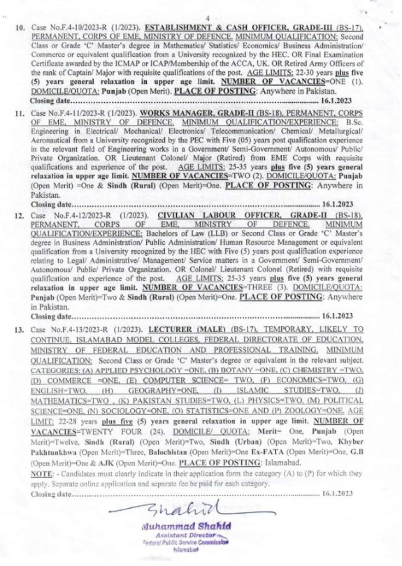 FPSC Jobs