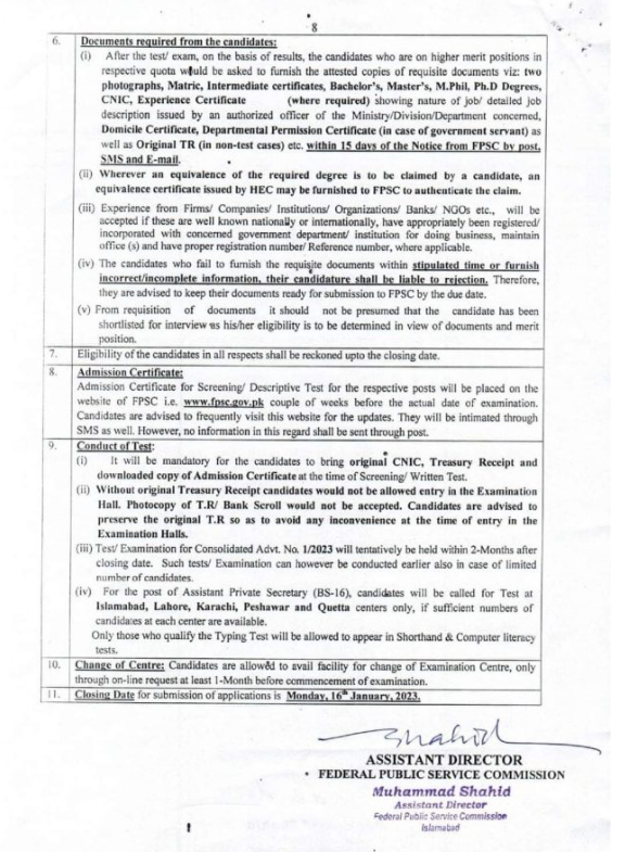 FPSC Jobs latest jobs 2023