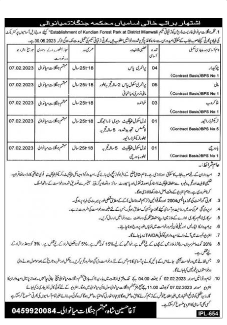 Forest Department Punjab Jobs 2023 